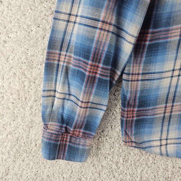 Patagonia Fjord Flannel Shirt Mens Small Blue Plaid Organic Cotton Casual 54020 - Picture 6 of 10